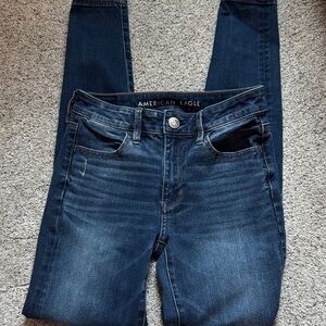 American Eagle Outfitters Women's Dark Blue Skinny Jeans